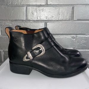 Ariat Jenna Black Leather Ankle Boots Western Buckle Strap Women's Size 8